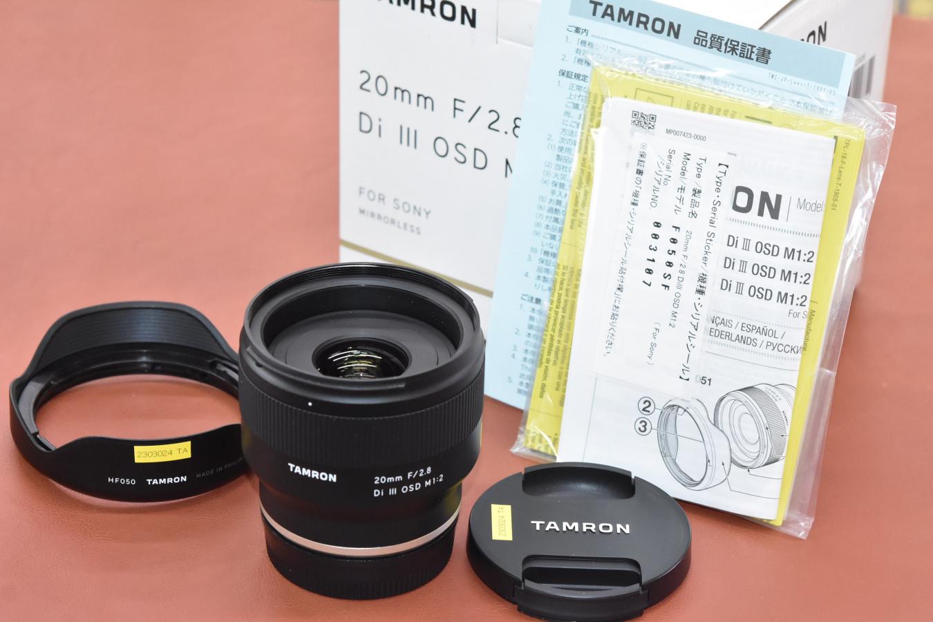 TAMRON 20mm F2.8 Di III OSD 元箱付一式 【Model:F050SF SONY E