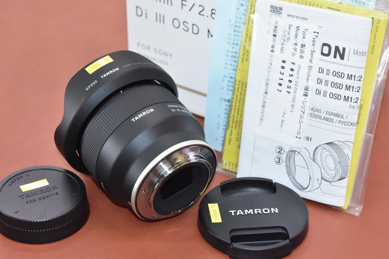 TAMRON 20mm F2.8 Di III OSD 元箱付一式 【Model:F050SF SONY E