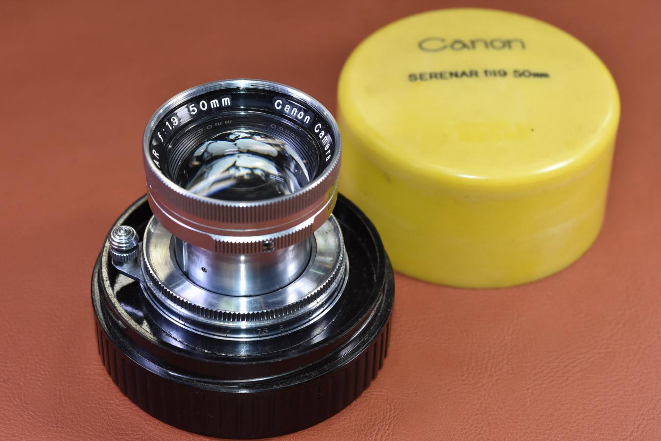 希 少】Canon SERENAR 50mm F1.9 沈胴 貴重な専用ケース付【ライカL