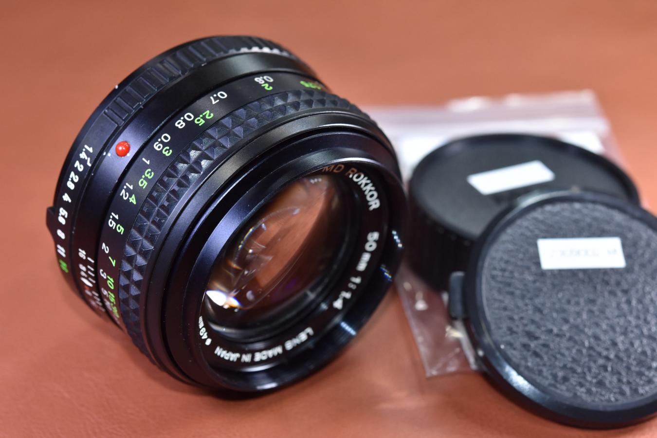 Aランク MINOLTA MD 50mm F1.4 オールドレンズ 完動品 2025/08/26入荷｜Minolta MD 50mm F1.4 MDマウント｜明るさと