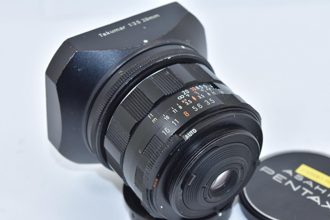 PENTAX Super-Multi-Coated TAKUMAR 28mm F3.5 純正メタルフード ...